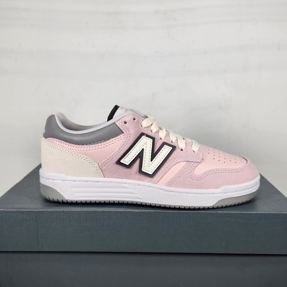New Balance 480 Sneaker Kids Size 4.5 Pink Low Top Suede Leather Lace Up